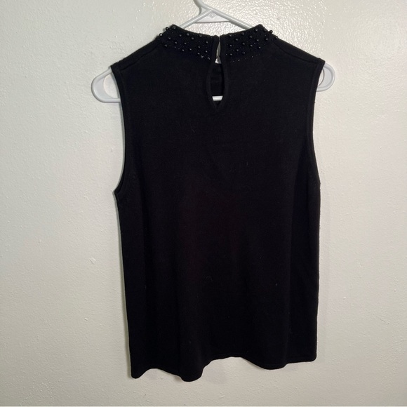 Designers Originals Sleeveless Sweater Black Beaded Neck L - Picture 5 of 8
